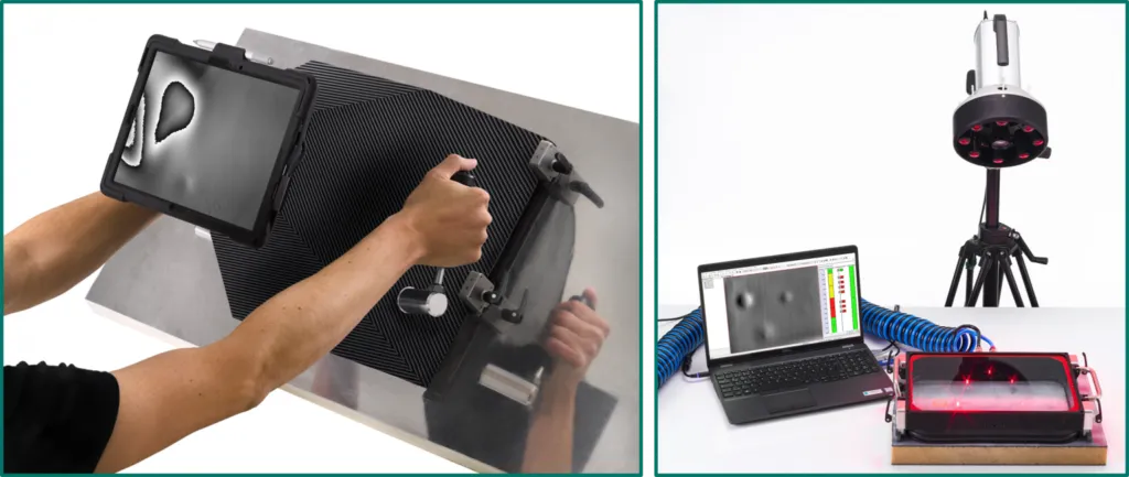 Dantec FlawHunter and FlawExplorer laser shearography NDT systems with vacuum excitation